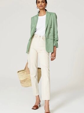 Veronica Beard Beacon Dickey Linen Blazer in Pale Green Size 6
